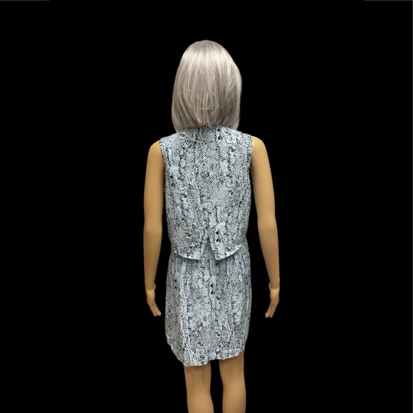 Layered Light Blue Snakeskin Mini Dress - Picture 4 of 7